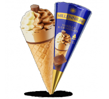 Морозиво Millenium Ваніль-Шоколад рожок 85 гр. РУДЬ