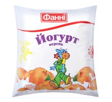 Йогурт Диня- Персик 1,0%  400г. п/е ФАННІ